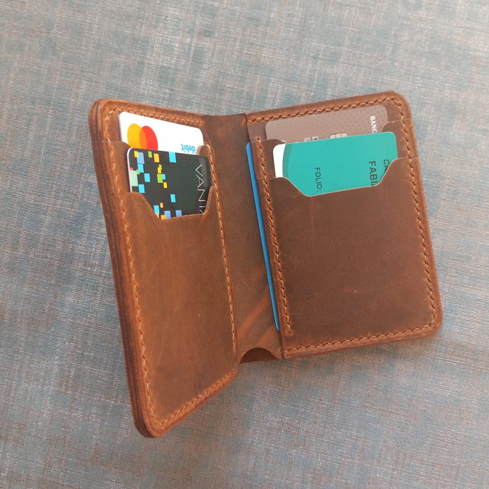 Portofel pentru buletin tip card , din piele naturală, crazy horse [7]