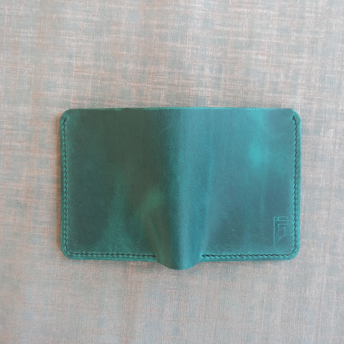 Portofel pentru buletin tip card  din piele ,cusut manual [9]