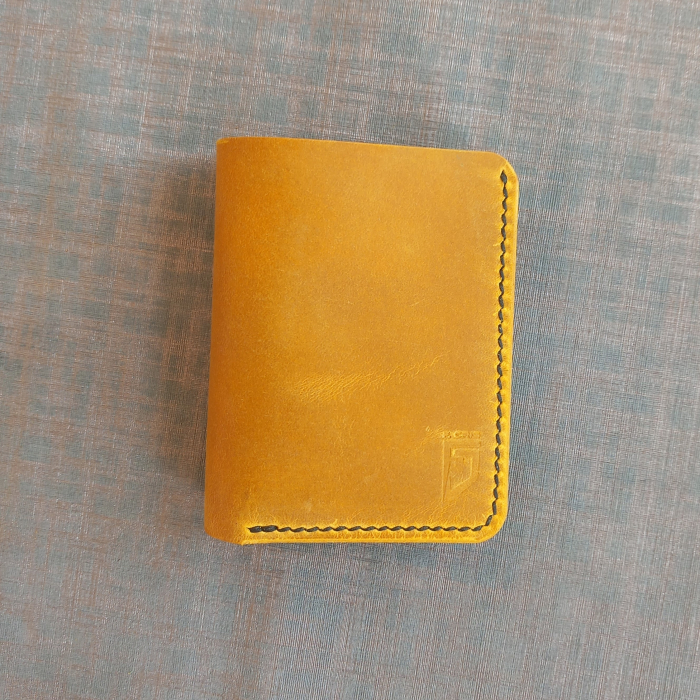 Portofel pentru buletin tip card  din piele ,cusut manual [4]