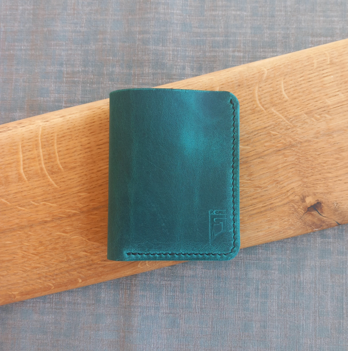 Portofel pentru buletin tip card  din piele ,cusut manual [5]