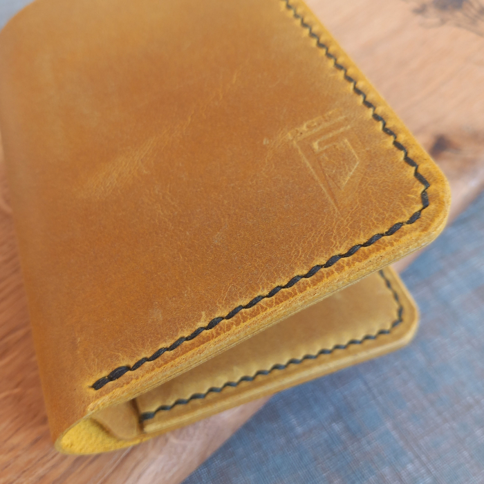 Portofel pentru buletin tip card  din piele ,cusut manual [2]