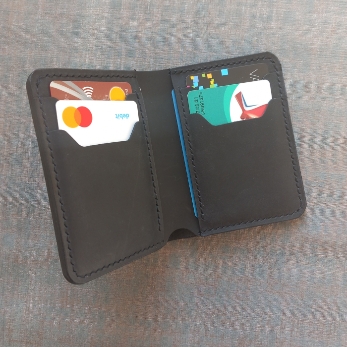 Portofel pentru buletin tip card , din piele naturală, crazy horse [2]