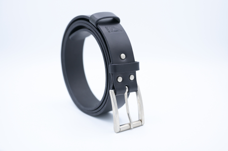 Curea bărbătească din piele italiană premium de taur, culoare neagră – Fcris Handmade
