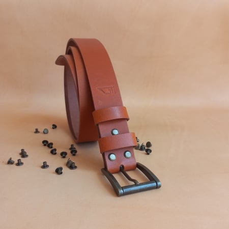 Curea bărbați din piele naturală de bovină maro – stil casual [5]