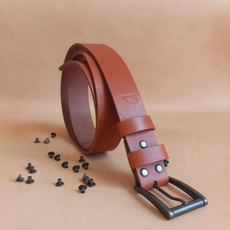 Curele - Curea bărbați din piele naturală de bovină maro – stil casual