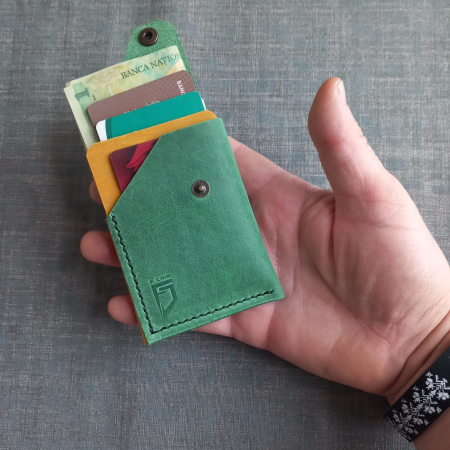 Portcard din piele cu închidere capsă pentru buletin CID [2]