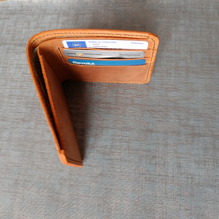 portofel din piele clasic ,minimalist,maro [7]
