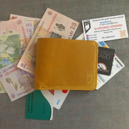 Portofel clasic lucrat si cusut manual din piele naturala [2]