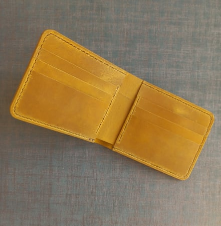 Portofel clasic lucrat si cusut manual din piele naturala [4]