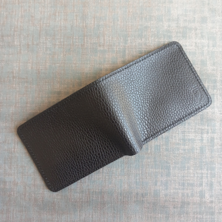 Portofel mimalist din piele naturală negru și maro tabac pentru bărbați – Fcris Handmade [2]