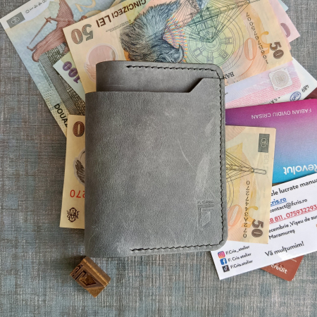 Portofel din piele pentru barbati , gri [0]