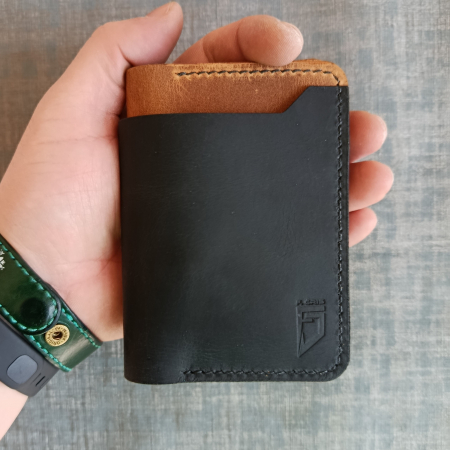 Portofel din piele pentru barbati , negru si  maro [3]