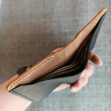 Portofel din piele pentru barbati , negru si  maro [2]