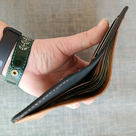 Portofel din piele pentru barbati, maro si negru [2]