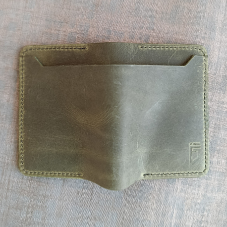 Portofel din piele , verde olive [4]