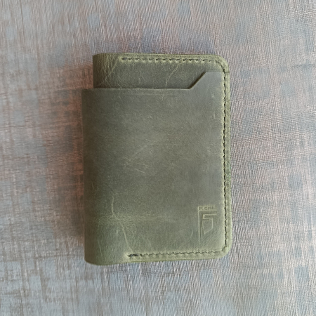 Portofel din piele , verde olive [0]