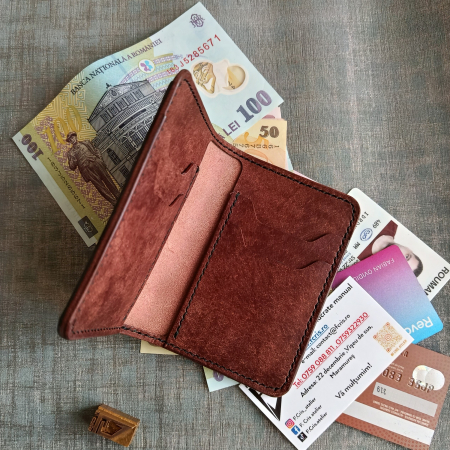 Portofel din piele  pentru barbati , negru și maro tabac , premium [5]