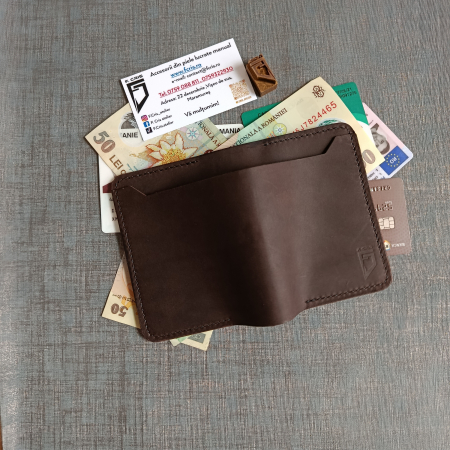 Portofel din piele pentru barbati , maro inchis [1]