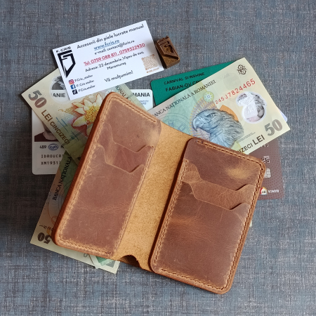 Portofel din piele pentru barbati , maro [3]