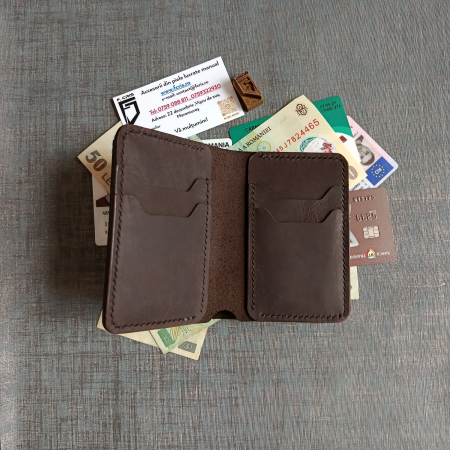 Portofel din piele pentru barbati , maro inchis [2]
