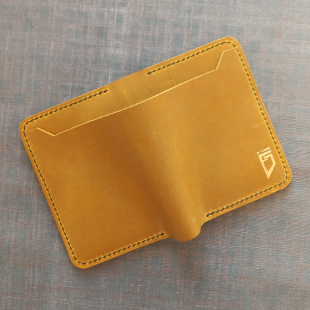 Portofel din piele pentru barbati ,negru si galben mustar [4]