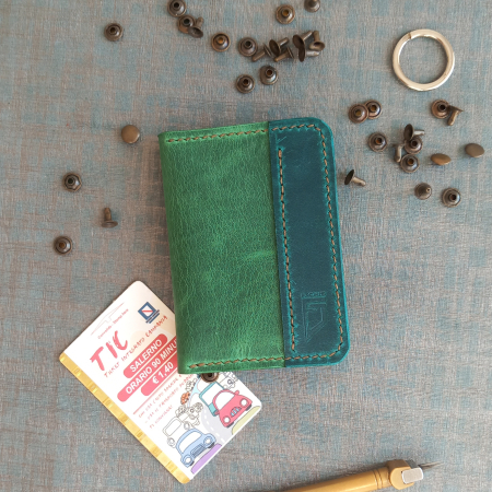 Portofele dama - Portcard-casual-din-piele-crazy-horse-verde-fcris
