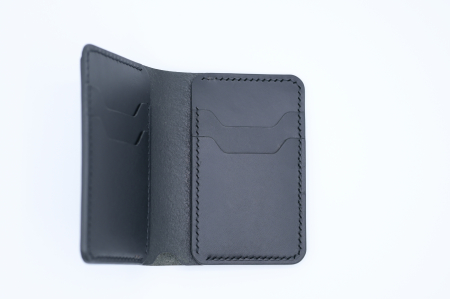 Portofel bărbătesc premium din piele italiană neagră, lucrat manual – Fcris [6]