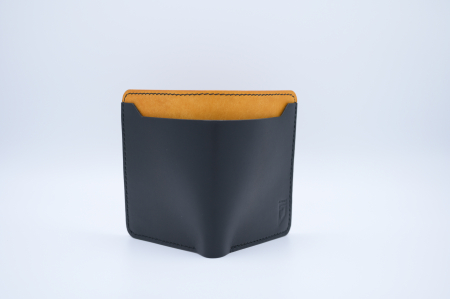 Portofel bărbătesc din piele italiană negru și galben, lucrat manual – Fcris Premium [6]