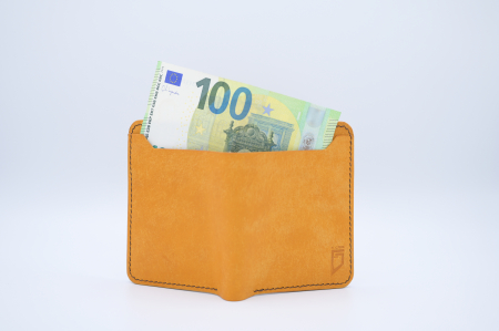 Portofel bărbătesc din piele naturală galbenă lucrat manual – Fcris [2]