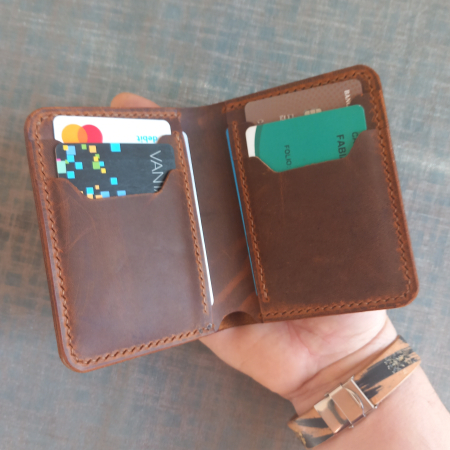 Portofel pentru buletin tip card , din piele naturală, crazy horse [1]