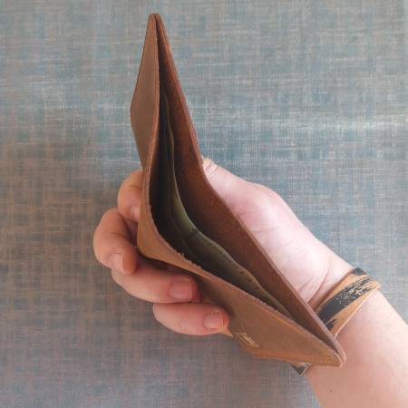 Portofel pentru buletin tip card , din piele naturală, crazy horse [5]