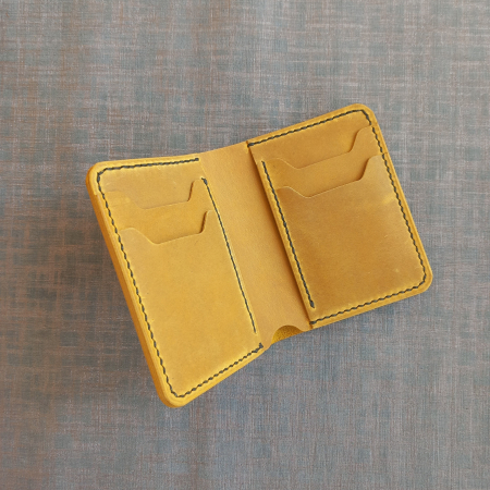 Portofel pentru buletin tip card  din piele ,cusut manual [4]