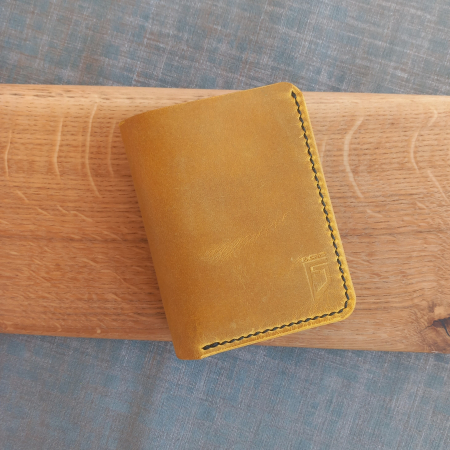 Portofele casual - Portofel pentru buletin tip card  din piele ,cusut manual