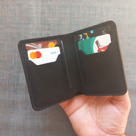 Portofel pentru buletin tip card , din piele naturală, crazy horse [7]