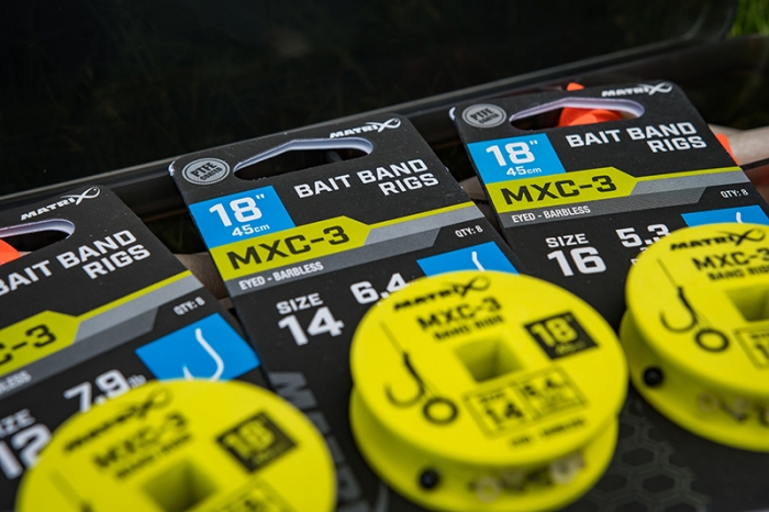 Riguri Matrix MXC-3 Barbless X-Strong Bait Band Rigs 45cm 8buc/rola [5]