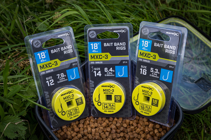 Riguri Matrix MXC-3 Barbless X-Strong Bait Band Rigs 45cm 8buc/rola [3]