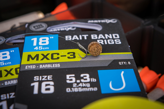 Riguri Matrix MXC-3 Barbless X-Strong Bait Band Rigs 45cm 8buc/rola [7]