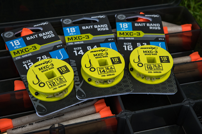 Riguri Matrix MXC-3 Barbless X-Strong Bait Band Rigs 45cm 8buc/rola [4]