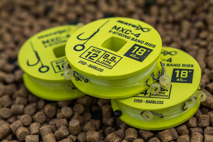 Riguri Matrix MXC-4 Barbless X-Strong Bait Band Rigs 45cm 8buc/rola [4]