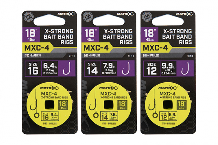 Riguri Matrix MXC-4 Barbless X-Strong Bait Band Rigs 45cm 8buc/rola [2]