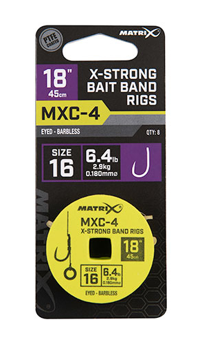 Riguri Matrix MXC-4 Barbless X-Strong Bait Band Rigs 45cm 8buc/rola [1]