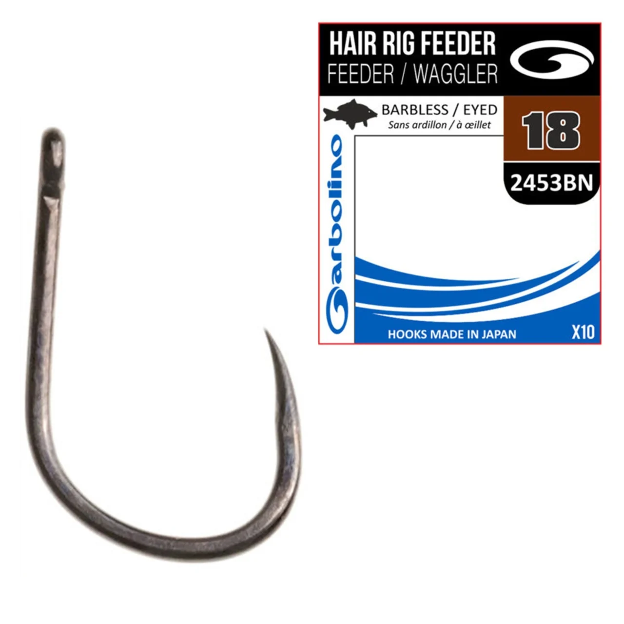 Carlige fara barbeta - Carlig Garbolino Hair Rig Feeder Barbless