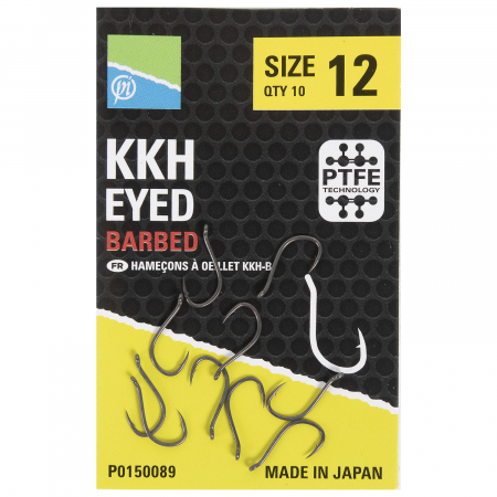 Carlige cu barbeta - Carlige Preston KKH Eyed Barbed 10buc/plic