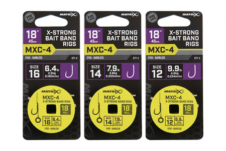 Riguri Matrix MXC-4 Barbless X-Strong Bait Band Rigs 45cm 8buc/rola [1]