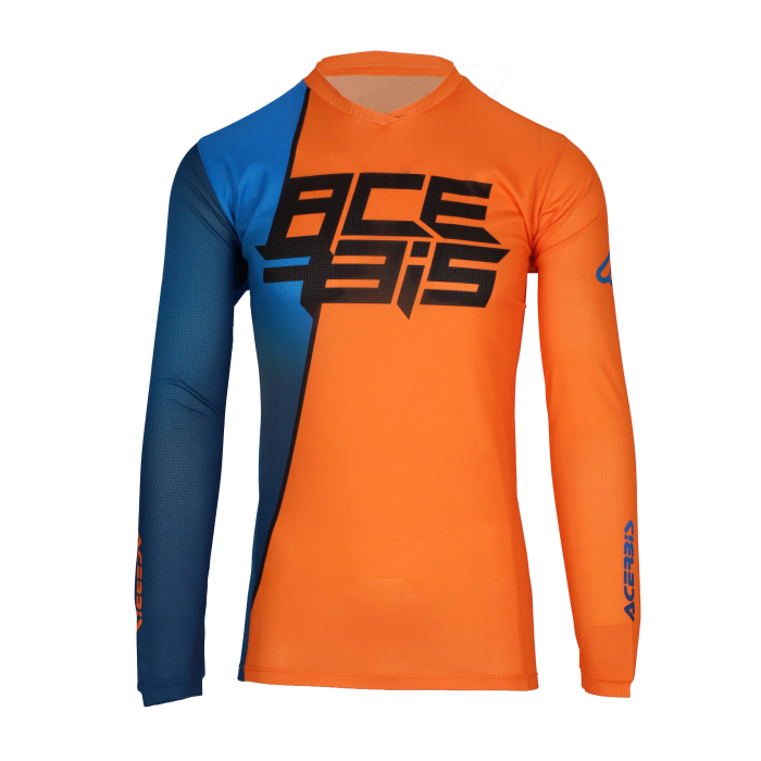 Tricou Bluza Acerbis off road portocaliu albastru XL [2]