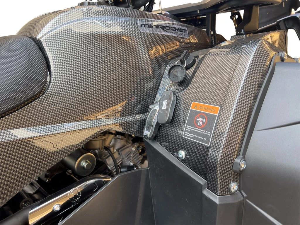 Atv 140cc Mini Rocket RockRider 8" semi-automat 4T benzina viteze 3+1 delux Carbon [10]