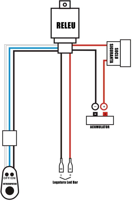 Cablaj Cu Telecomanda (Cu Flash Uri )Buton Si Releu Pentru Led Bar Pana La 300w [3]
