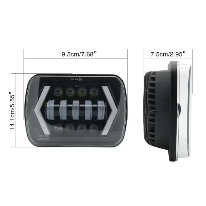 Far Cu Led-Uri Cu Fascicul Etansat Dreptunghiular 5x7 7x6 [3]