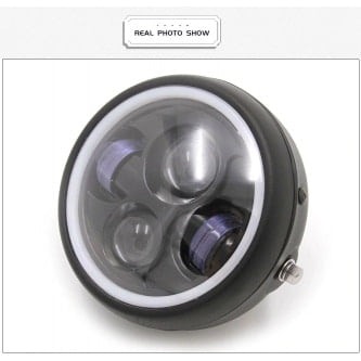 Far Moto Cu Angel Eyes Si Leduri | Lupa Cu Kit Montaj [1]