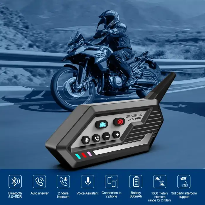 Intercom Sistem Comunicare Moto Offroad 4x4 Ski Wifi Gearelec Gx6 - Set 2 Bucati [7]